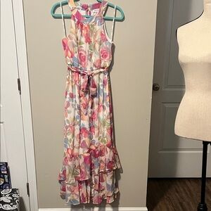 Calvin Klein Floral Maxi Dress - Pink and Cream